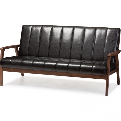 Nikko Sofa in Black Leatherette